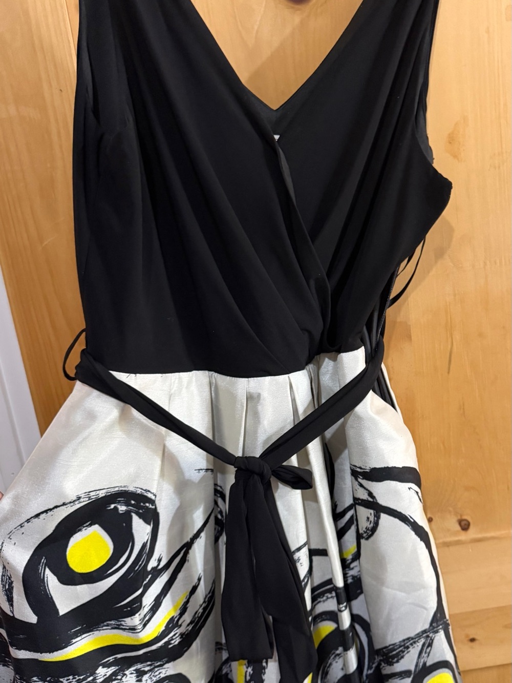 Black & White Floral Print Fit-and-Flare Dress